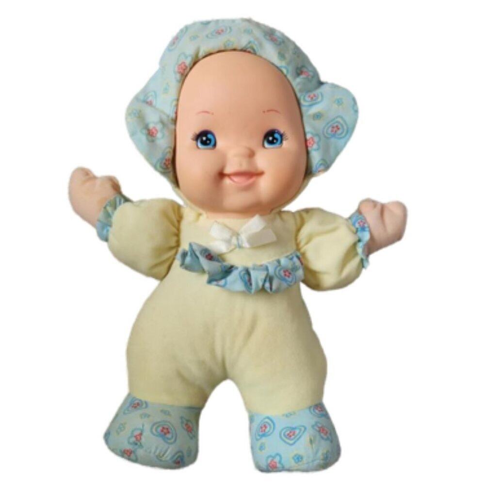 Goldberger Baby's First Giggles Doll 12.5" stuffed plush yellow baby rubber face